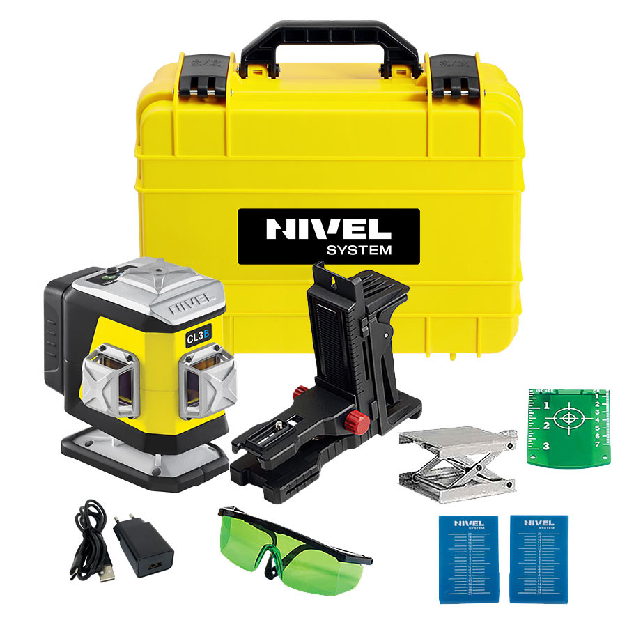 ZESTAW Laser krzyżowy Nivel System CL3B niebieski + statyw SJJM1EX + czujnik RD800