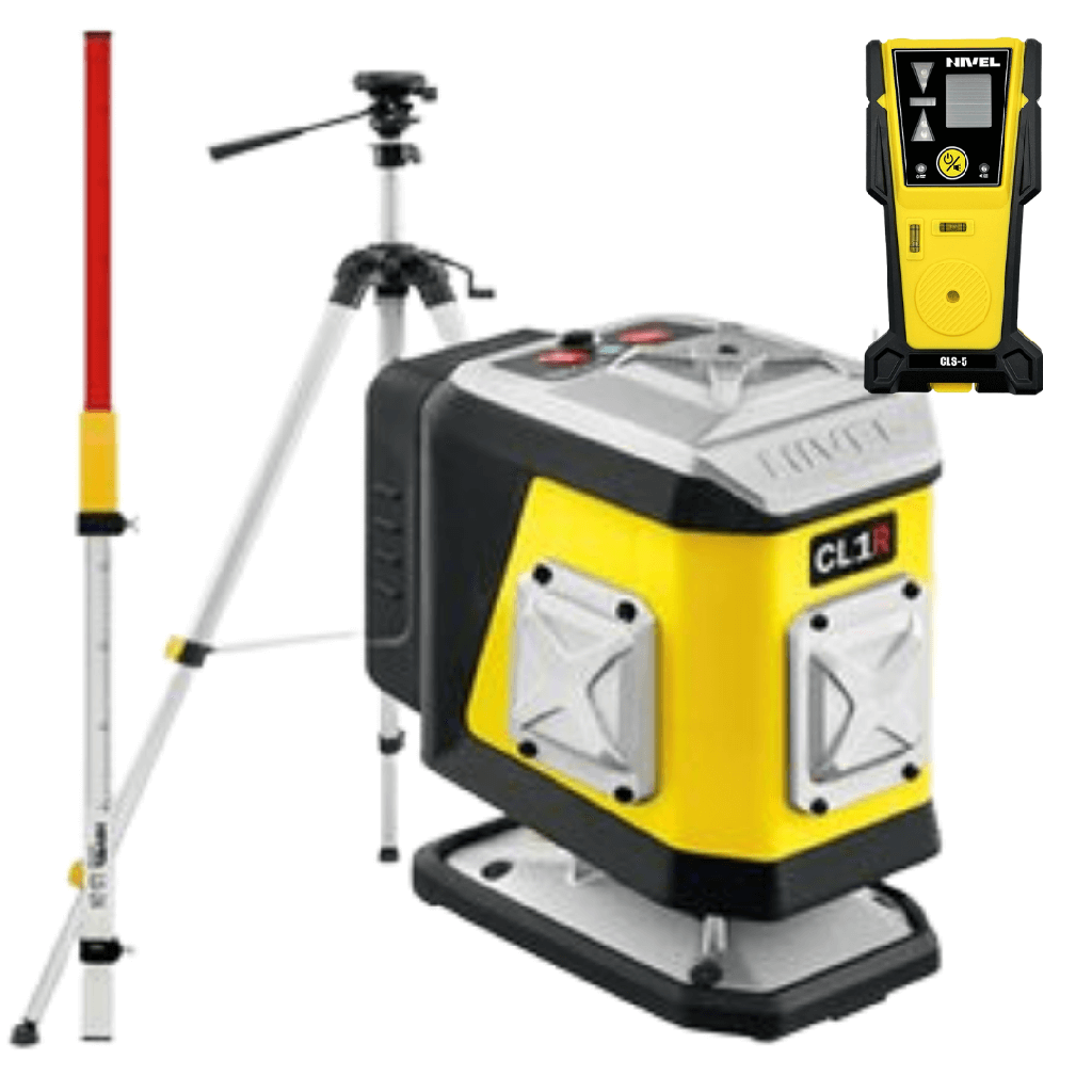 ZESTAW Laser krzyżowy Nivel System CL1R czerwony + statyw SJJM1EX  + odbiornik CLS-5 + tyczka LS24