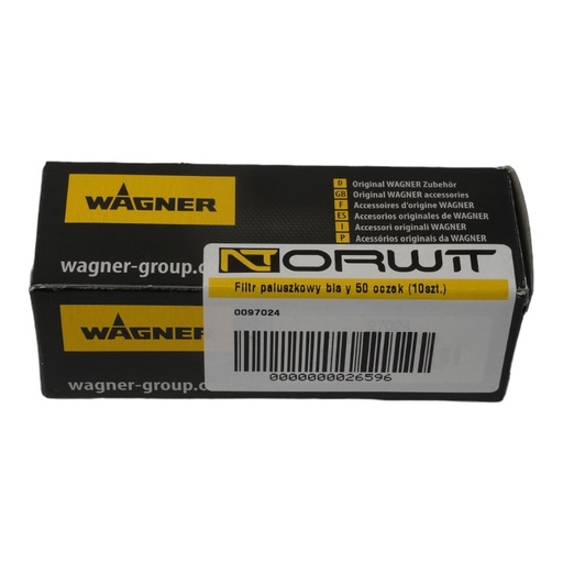 [0097024] ZESTAW Filtr paluszkowy Wagner 10 sztuk biały 50 oczek